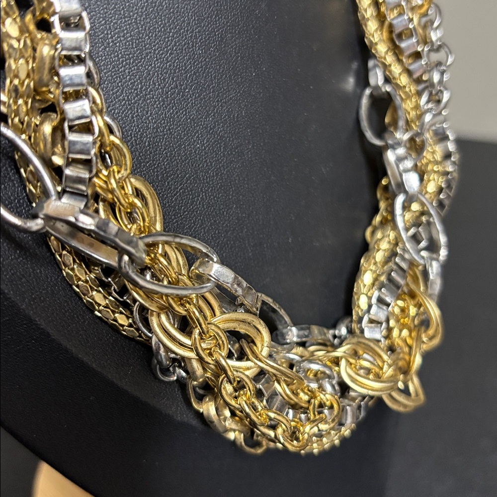 Talbots Multi Tone Chunky Chain Statement Necklace - image 6